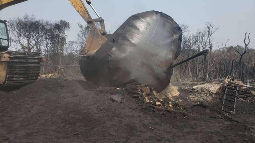 Demolition of Illegal Refinery at Agbara / Isoko-North, OML26/AMT/OPS/0249