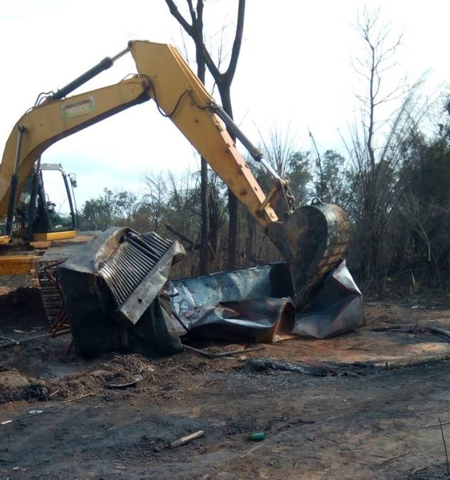 Demolition of Illegal Refinery at Agbara / Isoko-North, OML26/AMT/OPS/0249
