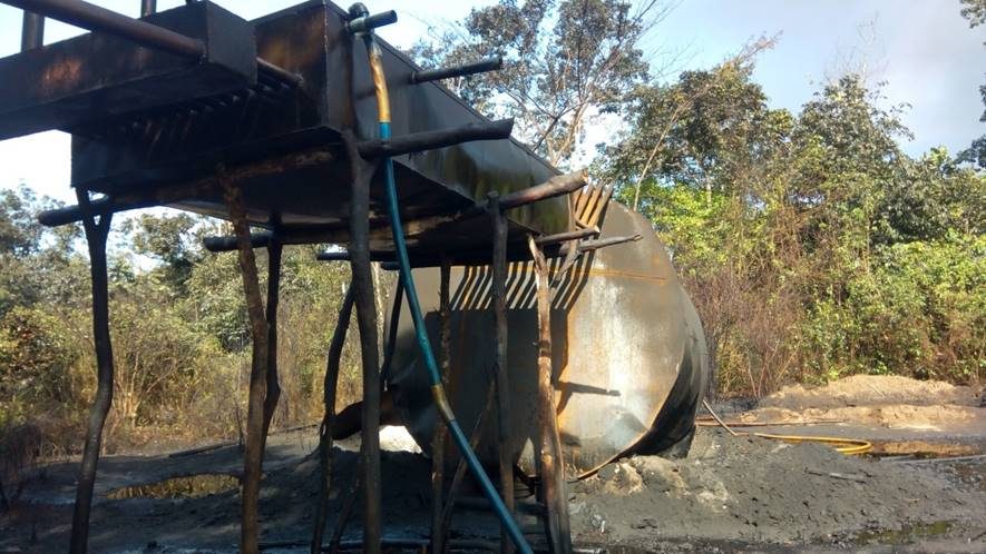 Demolition of Illegal Refinery at Agbara / Isoko-North, OML26/AMT/OPS/0249