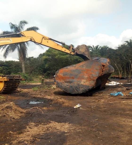 Demolition of Illegal Refinery at Agbara / Isoko-North, OML26/AMT/OPS/0249